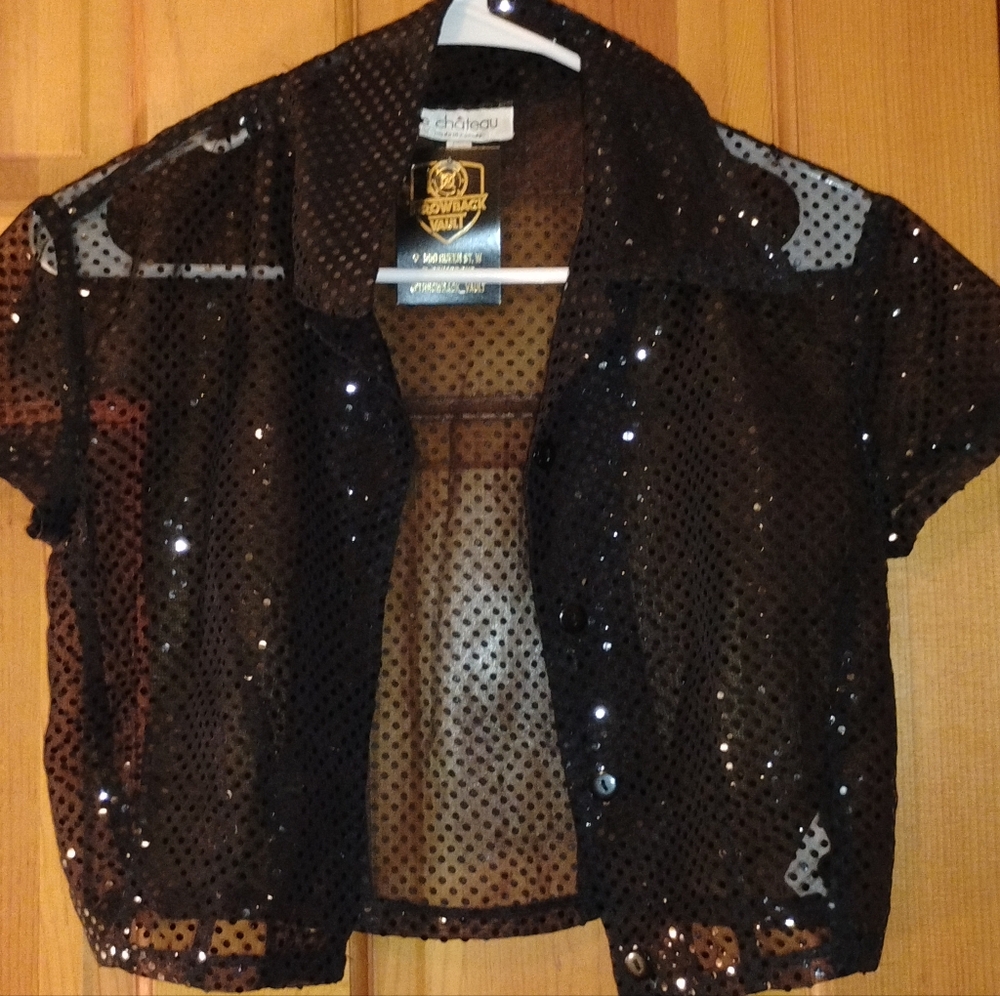 Le Chateau Black Sequin Evening Jacket